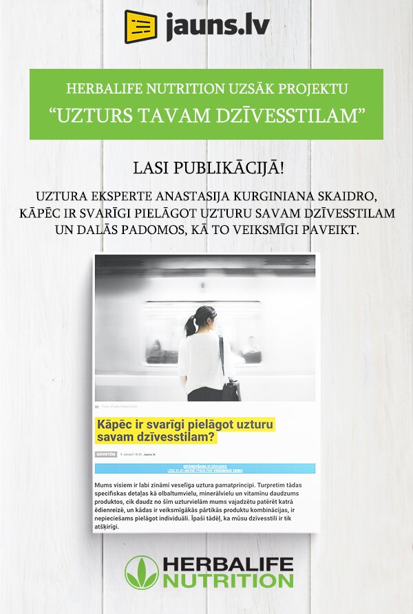 Herbalife Nutrition uzsāk projektu "Uzturs Tavam dzīvesstilam"!