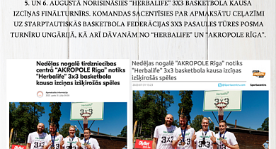 Nedēļas nogalē tirdzniecības centrā “AKROPOLE Rīga” notiks “Herbalife” 3x3 basketbola kausa izcīņas izšķirošās spēles