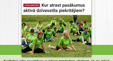 Kur atrast pasākumus aktīvā dzīvesstila piekritējiem?