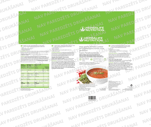 Gourmet Tomātu zupa ar tomātu un bazilika garšu